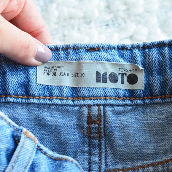 Topshop MOTO Embroidered Denim Skirt - Picture 6 of 7